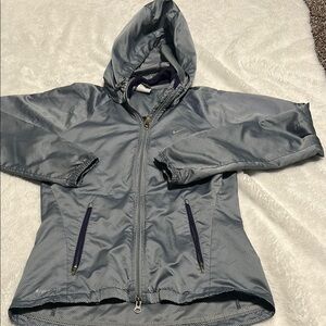 Nike Gray and Purple Ski Jacket with Hood